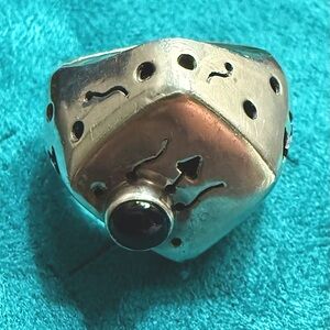 925 Silver and Black onyx Geometric Ring